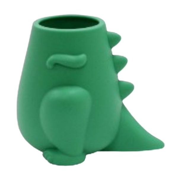 Dino Dinosaur Kids Toothbrush Holder Multi Purpose Non Breakable Storage Green - Picture 2 of 13
